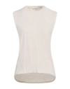 Crossley Woman Top Cream Size L Linen, Elastane In White