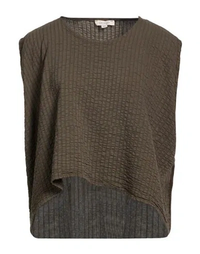 Crossley Woman Top Dark Brown Size Xs Cotton, Silk