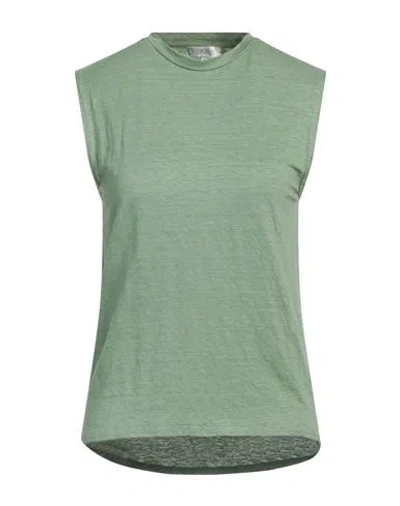 Crossley Woman Top Green Size M Linen, Elastane