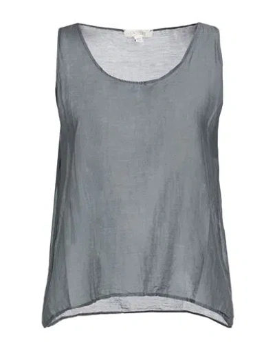 Crossley Woman Top Grey Size M Cotton, Silk In Gray