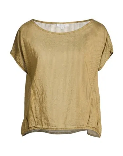 Crossley Woman Top Khaki Size Xl Cotton, Silk In Brown