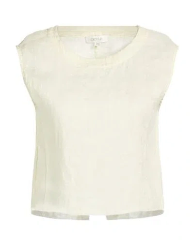 Crossley Woman Top Light Green Size M Linen In Neutral