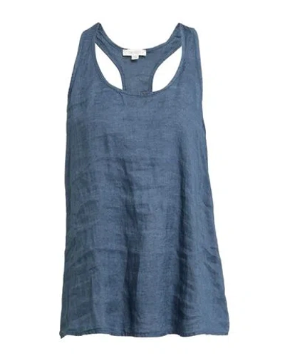 Crossley Woman Top Slate Blue Size L Linen