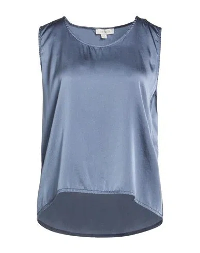 Crossley Woman Top Slate Blue Size S Silk, Elastane