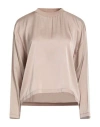Crossley Woman Top Taupe Size M Silk, Elastane In Neutral