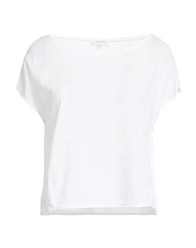 Crossley Woman Top White Size L Cotton, Silk In Black