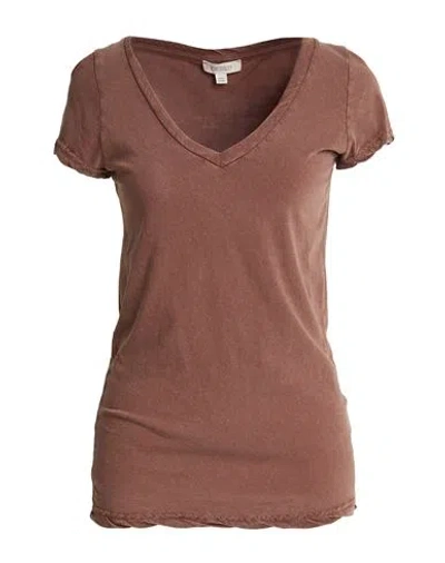 Crossley Woman T-shirt Brown Size S Cotton