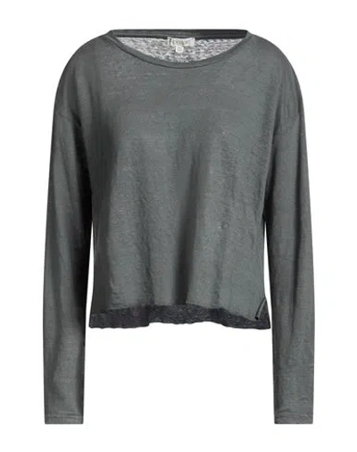 Crossley Woman T-shirt Charcoal Size Xxl Linen In Gray