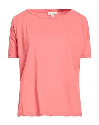 Crossley Woman T-shirt Coral Size L Cotton In Pink