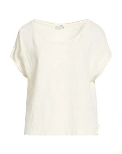 Crossley Woman T-shirt Cream Size M Linen In Neutral
