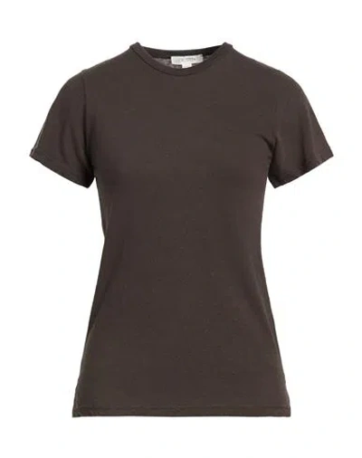 Crossley Woman T-shirt Dark Brown Size S Cotton, Cashmere