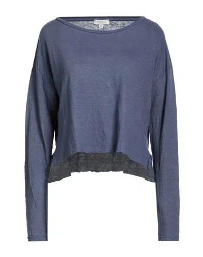 Crossley Woman T-shirt Dark Purple Size L Linen In Blue