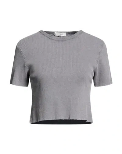 Crossley Woman T-shirt Dark Purple Size Xs Cotton In Gray