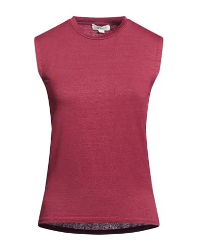 Crossley Woman T-shirt Garnet Size Xs Linen, Elastane In Burgundy