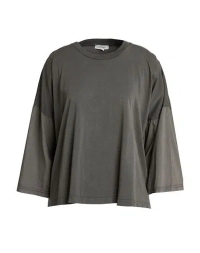 Crossley Woman T-shirt Grey Size S Cotton In Green