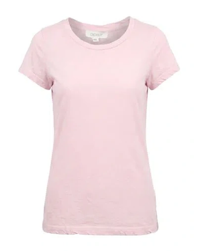 Crossley Woman T-shirt Light Pink Size S Cotton