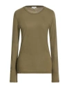 Crossley Woman T-shirt Military Green Size M Cotton, Cashmere