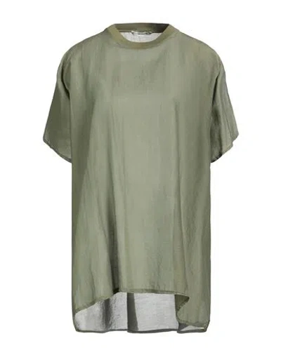 Crossley Woman T-shirt Military Green Size M Cotton, Silk