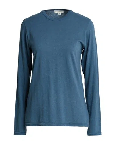 Crossley Woman T-shirt Slate Blue Size L Cotton, Cashmere