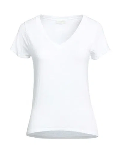 Crossley Woman T-shirt White Size L Linen, Elastane