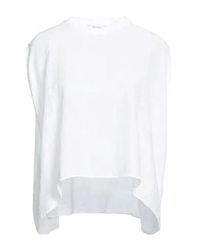 Crossley Woman T-shirt White Size M Cotton, Silk In Multi