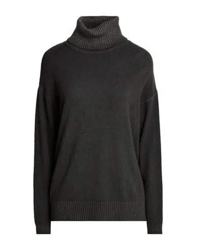 Crossley Woman Turtleneck Charcoal Size S Cashmere In Gray