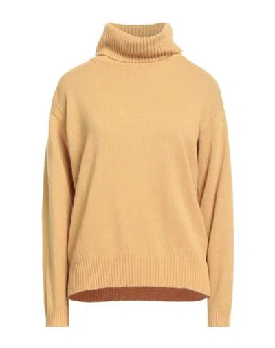 Crossley Woman Turtleneck Mustard Size M Cashmere In Yellow