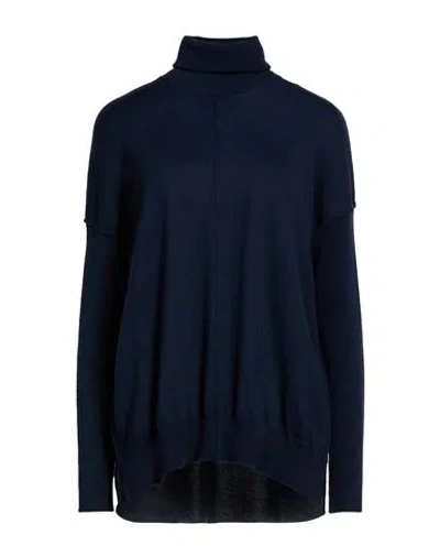 Crossley Woman Turtleneck Navy Size Xs Virgin Wool