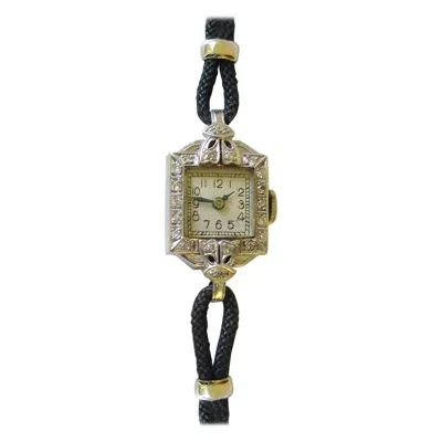 Pre-owned Croton 1920s  Ladies Platinum Diamond Wristwatch With 17-jewel Movement In Multi