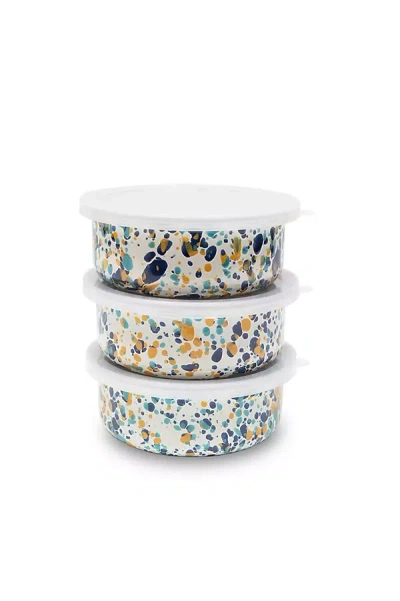 Crow Canyon Home Catalina Enamelware 3-piece Storage Bowl Set In Multi