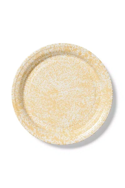 Crow Canyon Home Splatter Round Tray In Yellow