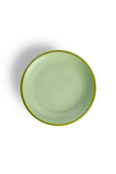 Crow Canyon Home X The Get Out Enamelware Coupe Dinner Plate Set In Green