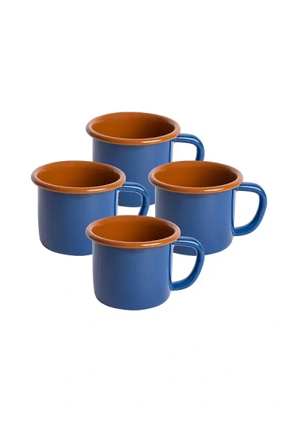 Crow Canyon Home X The Get Out Enamelware Mug Set In Blue