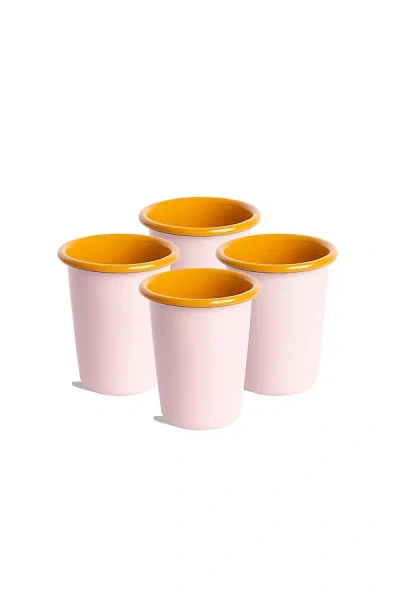 Crow Canyon Home X The Get Out Enamelware Tumbler Glasses Set In Pink