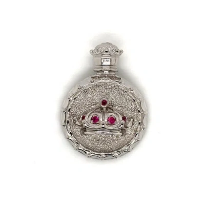 Pre-owned Crown 925 Sterling Silver Mens Ruby  Pendant Charm 45 Grams