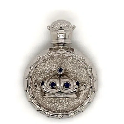 Pre-owned Crown 925 Sterling Silver Mens Sapphire  Pendant Charm 45 Grams