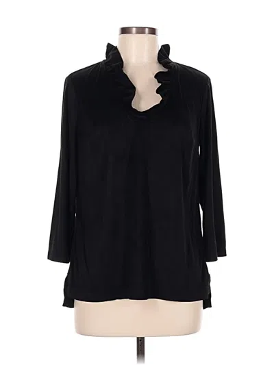 Pre-owned Crown & Ivy 3/4 Sleeve Blouse In Black