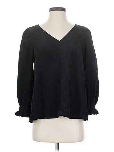Pre-owned Crown & Ivy 3/4 Sleeve Blouse In Black