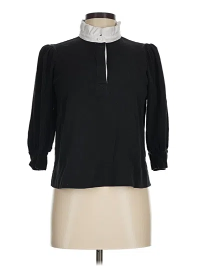 Pre-owned Crown & Ivy 3/4 Sleeve Blouse In Black