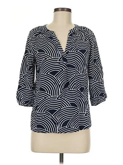 Pre-owned Crown & Ivy 3/4 Sleeve Blouse In Black