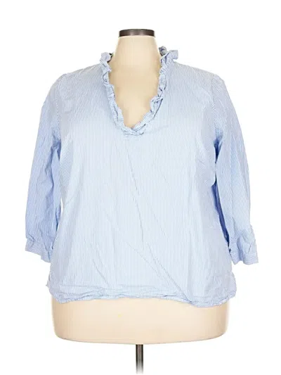 Pre-owned Crown & Ivy 3/4 Sleeve Blouse In Blue