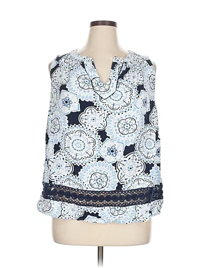 Pre-owned Crown & Ivy 3/4 Sleeve Blouse In Blue