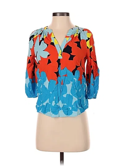 Pre-owned Crown & Ivy 3/4 Sleeve Blouse In Blue