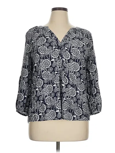 Pre-owned Crown & Ivy 3/4 Sleeve Blouse In Blue