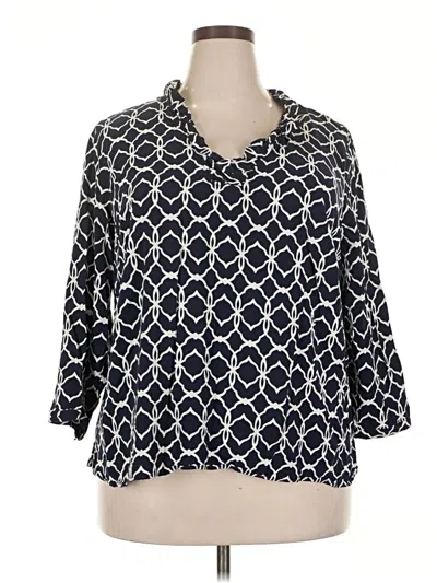 Pre-owned Crown & Ivy 3/4 Sleeve Blouse In Blue