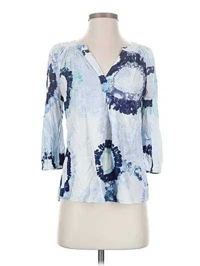 Pre-owned Crown & Ivy 3/4 Sleeve Blouse In Blue