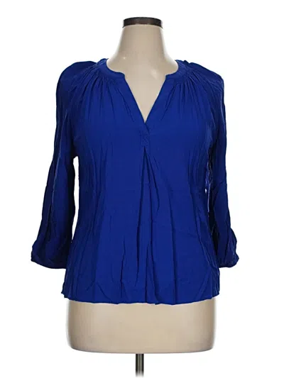 Pre-owned Crown & Ivy 3/4 Sleeve Blouse In Blue