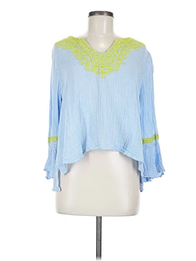 Pre-owned Crown & Ivy 3/4 Sleeve Blouse In Blue