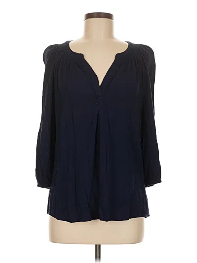Pre-owned Crown & Ivy 3/4 Sleeve Blouse In Blue