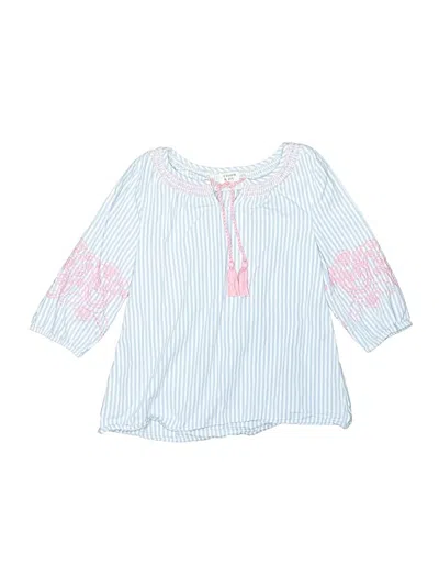 Pre-owned Crown & Ivy Kids' 3/4 Sleeve Blouse In Blue
